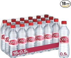 "ViO Water Sparkling" - natūralus mineralinis vanduo su angliarūgšte - švelnaus skonio - putojantis vanduo ekologiškuose, 100 % perdirbamuose vienkartiniuose buteliuose (18 x 500 ml)