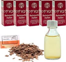 5 x "Steinberg" vyno mielės 28 ml 100 L - "Vina" vyno mielės vynui, skystos vyno mielės, fermentacijos mielės, ąžuolo medienos drožlės
