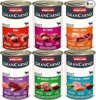 animonda Grancarno Adult Savoury Variation (6 x 400 g), drėgnas ėdalas suaugusiems šunims, drėgnas ėdalas šunims su 100% šviežiais mėsos ingredientais, ėdalas šunims be grūdų