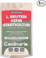 Coolinario Kefkulturen L Reuteri (5 pakuotės, 1 g maišelis) Gyvosios kultūros naminiam kefyrui | Lactobacillus Reuteri | Kreminis ir švelnus | Be GMO, be glitimo, halal, košerinis