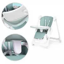 High Chair for Feeding Adjustable Height Eco Leather Straps Double Tray ECOTOYS