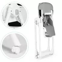 High Chair for Feeding Adjustable Height Eco Leather Straps Double Tray ECOTOYS