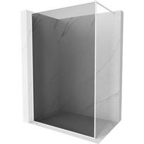 Mexen Kioto-F dušo siena Walk-in su rėmeliu 140 x 202 cm, grafitas 8 mm, balta - 800-140-104-20-40