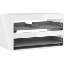 Mexen Box-A kriauklės spintelės korpusas 80 cm, 2 stalčiai, blizgi balta - 91AX0-0800-470-2-00