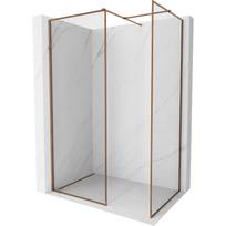 Mexen Kioto-F dušo kabinos sienelė Walk-in su rėmeliu 160 x 75 cm, skaidrus 8 mm, rožinis auksas - 800-160-202-04-60-075