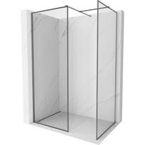 Mexen Kioto-F dušo siena Walk-in su rėmeliu 155 x 80 cm, skaidri 8 mm, ginklo metalo - 800-155-202-04-95-080