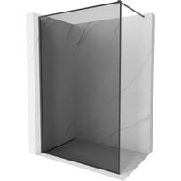 Mexen Kioto-XF dušo siena Walk-in su rėmeliu 110 x 202 cm, grafitas 10 mm, šukuotas pilkas - 800-110-104-66-40-X