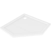 Mexen Flow penkiakampis plokščias dušo padėklas 90 x 90 cm, baltas blizgesys - 46P109090