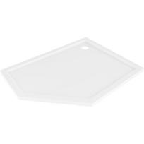 Mexen Flow penkiakampis plonas dešinysis dušo padėklas 100 x 90 cm, baltas blizgus - 46P109010R