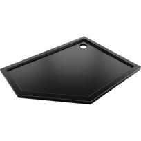 Mexen Flow penkiakampė dušo padėklas slim dešinysis 100 x 90 cm, juodas matinis - 46P709010R