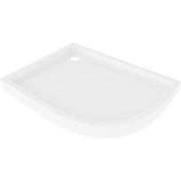 Mexen Flow+ pusapvalė asimetriška kairės pusės dušo padėklas 100 x 80 cm, baltas blizgus - 46Q108010LH