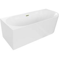Mexen Mia laisvai stovinti vonia kairinis kampas 140 x 75 cm, balta, aukso perpildymo anga - 52691407500L-50