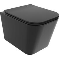 Mexen Teo WC dubuo Rimless Tornado su lėtai nusileidžiančiu dangčiu slim, duroplastikas, juodas matinis - 30850685T
