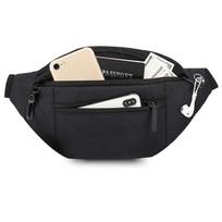 Kuprinės ir krepšiai, „Fanny Pack“ moterims, vyrams, su reguliuojamu dirželiu, skirtu žygiams pėsčiomis lauke, treniruotėms, kasdieniniam bėgimui, juoda