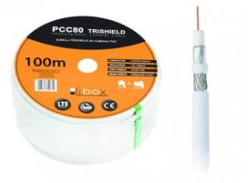 Libox koaksialinis kabelis PCC80 100m RG-6/U balta