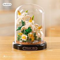 Amžina Gėlė Bonquet Rožė Gvazdikas Muzikinė Dėžutė Statybinė Block Tulpė Bonsai Mikro plytų Bonsai Dekoro Žaislai Mergaitėms Vaikams Dovana with box