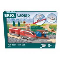 BRIO WORLD Traukinių rinkinys su atgaline trauka