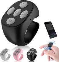 Pirštų „Bluetooth“ nuotolinio valdymo pultas – automatinis įkraunamas slinkimo žiedas, juodas