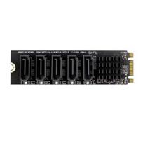 M.2 B-Key į SATA3 SSD Adapterio Kortelė B-KEY SATA į SATA 3.0 6Gbps 5 Prievadų Adapteris Keitiklis Kietojo Disko Praplėtimo Kortelė juoda