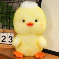Kawaii Geltono ančiuko pliušinis žaislas ilgaplaukė lėlė mielas minkštas animacinis iškamšytas gyvūnas žaislai gimtadienio dovanos vaikams, kūdikiams, mergaitėms 25cm geltona