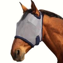 Anti Mosquito Horse Anti Fly Mesh Mask Ear Masks Protector Flying Mask Horse Riding Equestrian Equipment šviesiai pilka spalva