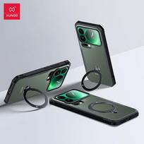 XUNDD Dėl Mi 17 Xiaomi 17 Pro Max dėklas Oro pagalvė Smūgiams atsparus Apsauginis galinis dangtelis Prabangus korpusas Su besisukančiu magnetiniu laikikliu For Xiaomi 17 Pro Max juoda