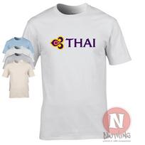Tailandés Aire Logo Camiseta Vacaciones Clásico Viaje Aerolínea Aeropuerto M