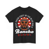 Bancho Sushi Emblema Unisex Marškinėliai. Dave The Diver vaizdo žaidimas. Japonų maistas. S black