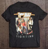 Thin Lizzy Fighting Unisex trumpomis rankovėmis marškinėliai, dydis S-4XL S
