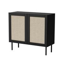 JUTA 2D komoda 100x39.5x90 juoda + linoleumas Calabria