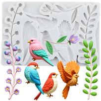 Magpie Silicone Molds Leaves Fondant Mold Cake Decorating Tools Cupcake Topper Chocolate Candy Craft Gum Paste Polymer Clay pilka spalva