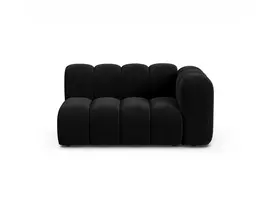 Velvet dešininė modulinė sofa, Lupine, 2 sėdynės, 145x95x70, juoda