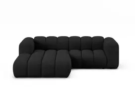 Modulinė kampinė sofa - kairė, Lupine, 3 sėdimos vietos, 230x177x70, juoda