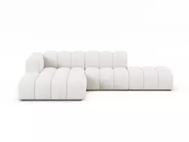 Modulinė kairės pusės atvira kampinė sofa, Lupine, 5 sėdimos vietos, 299x177x70, balta