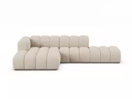Modulinė kampinė sofa su kairės pusės atidarymu, Lupine, 5 vietų, 299x177x70, smėlio spalvos