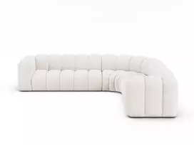 Modulinė u formos kampinė sofa, Lupine, 5 sėdimos vietos, 309x309x70, balta