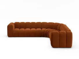 Velvet u formos modulinė kampinė sofa, Lupine, 5 vietų, 309x309x70, terakota