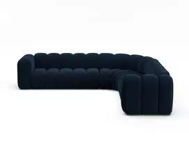 Velvet u formos modulinė kampinė sofa, Lupine, 5 vietų, 309x309x70, karališkoji mėlyna
