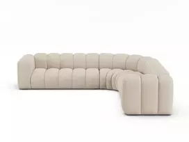 Modulinė u formos kampinė sofa, Lupine, 5 vietų, 309x309x70, smėlio spalvos
