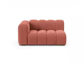 Velvet kairėn esanti modulinė sofa, Lupine, 2 sėdimos vietos, 145x95x70, koralų spalvos