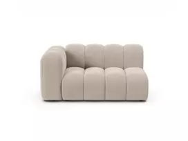 Velvet kairės pusės modulinė sofa, Lupine, 2 sėdimos vietos, 145x95x70, smėlio spalvos