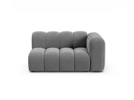 Velvet dešininė modulinė sofa, Lupine, 2 sėdimos vietos, 145x95x70, pilka