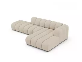 Modulinė dešininio atlošo kampinė sofa, Lupine, 5 vietų, 299x177x70, smėlio spalvos