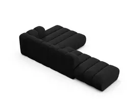 Modulinė dešininio atlošo kampinė sofa, Lupine, 5 sėdimos vietos, 299x177x70, juoda