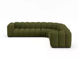 Modulinė u formos kampinė sofa, Lupine, 5 vietų, 309x309x70, tamsiai alyvuogių žalia