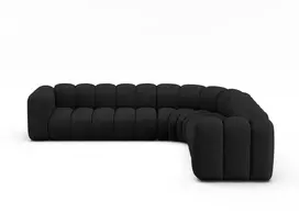 Modulinė u formos kampinė sofa, Lupine, 5 sėdimos vietos, 309x309x70, juoda