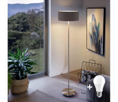 LED grindinė lempa TUNJA 1xE27/20W/230V skersmuo 38 cm matinis chromas/ruda