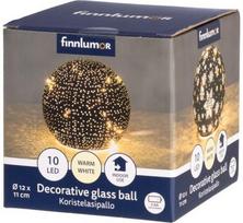 Stiklinis dekoratyvinis 3D LED rutulys FINNLUMOR, su žvaigžde ir snaige, 12 cm
