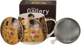 Puodelis su sieteliu The Kiss Brown by Klimt, 430 ml