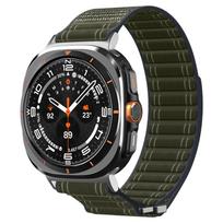 Žalias tekstilinis dirželis "Spigen WBF0" laikrodžiui Samsung Galaxy Watch Ultra 2024 / 2025 (47 MM)